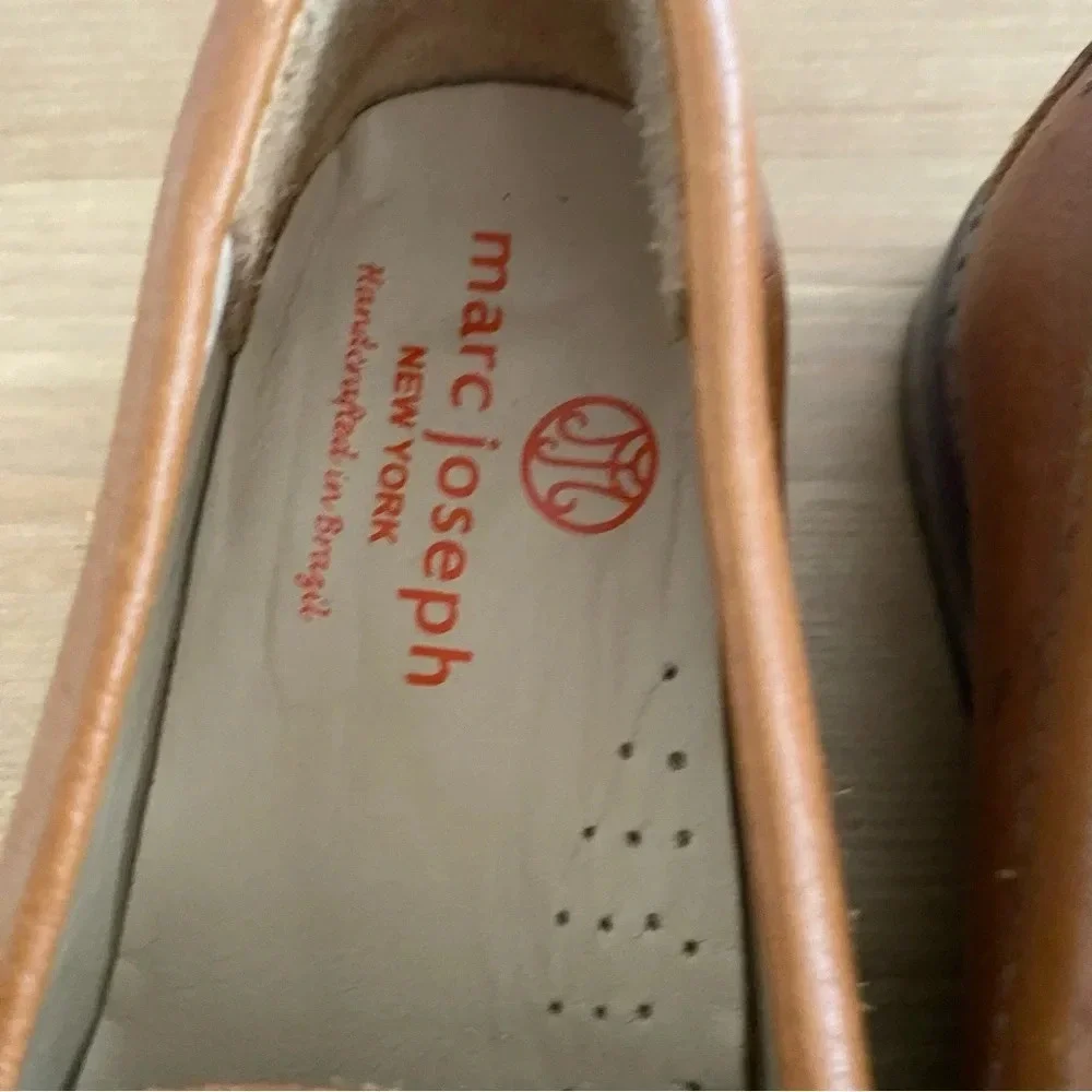 Marc Joseph Kids Slip On Brown Leather Loafers Boat Shoes Sz 11.5 Wedding Preppy